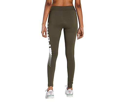 Image of Puma Women Mid Rise Essentialentials Graphic Leggings | Cotton-Blend Tight Fit Workout Tights | Stretchable Pull-On Gym Leggings | Stylish Everyday Legwear for Casual Or Fitnessential Use