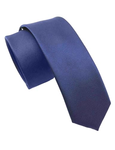 JEMYGINS Cravate Homme en Soie 6CM Étroit Slim Plusieurs Couleurs Disponibles Décontractée Compris Boîte Bleu marine 2