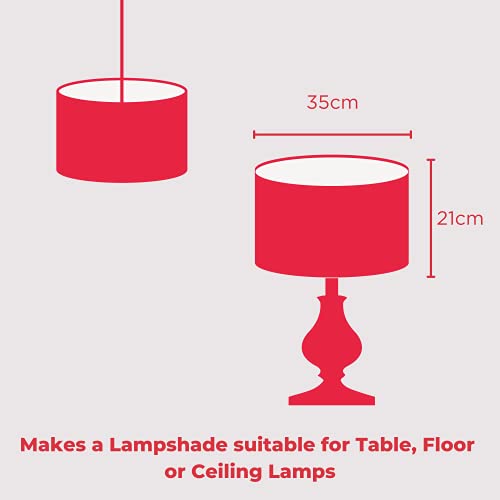 35cm Lampshade Making Kit use with Pendant Ceiling Lights and Table and Floor Lamp, Drum Circle Shape Needcraft UK DIY use with Fabric, Textile, Wallpaper of Choice.