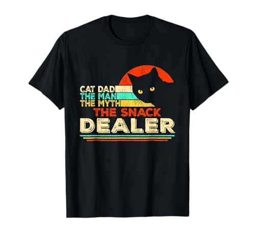 Cat Dad The Man The Myth The Snack Dealer Retro T-Shirt