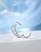 OUFER Double Hoop Nose Rings, 925 Sterling Silver Nose Rings Hoops, Hinged Segment CZ Helix Piercing Jewelry, 18G Septum Clicker Lip Rings, Cartilage Rook Tragus Daith Conch Piercing Jewelry-8MM