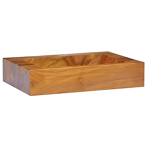 vidaXL Lavabo in Legno Massello di Teak 50x35x10 cm