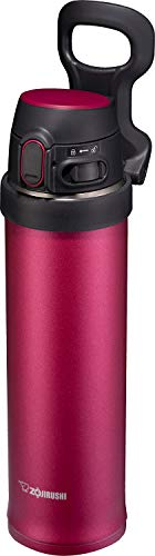 Image of Zojirushi SM-QHE60RK, Flip-and-Go Stainless Mug, 20-Ounce, Hibiscus Red
