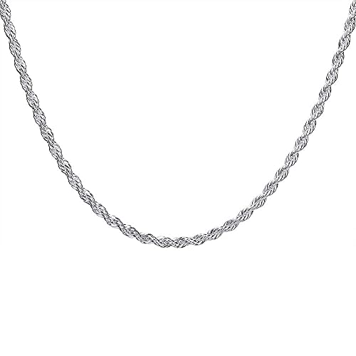 Chaîne en corde torsadée de 4mm pour colliers à pendentifs, tailles 16-24 pouces