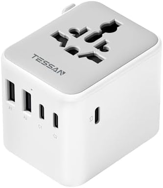 TESSAN 28W Adaptador Universal de Viaje, Adapter Europeo de Corri...