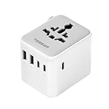 TESSAN 28W Adaptador Universal de Viaje, Adapter Europeo de Corriente con 5 Puertos USB (3 Cargador Tipo C), Internacional...