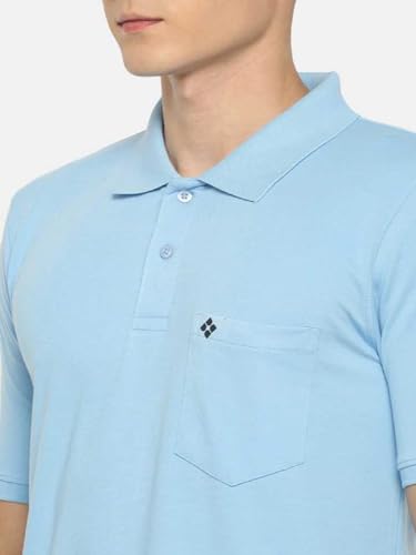 Image of Dollar Men's Pack of 1 Solid Cotton Blend Polo Neck T-Shirt