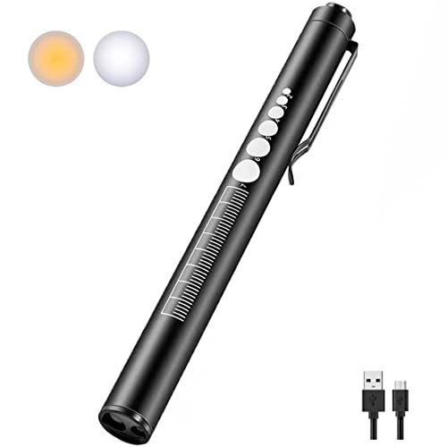 LEKIA Lámpara de pupila médica, lámpara de diagnóstico, enfermera, servicio de rescate, accesorios con medidor de pupila y regla, recargable USB LED lámpara para enfermeras, estudiantes, médicos