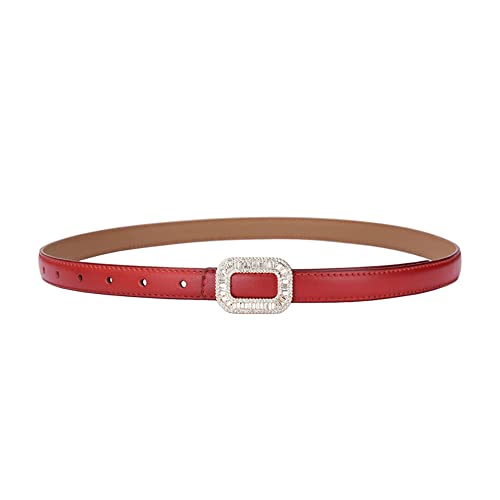 Yuangu Women Rhinestone Leather Belt, Womens Leather Belt with Crystal