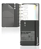CAGIE A7 Binder 6 Ring Notebook with Dividers Refillable Planner Binder with Pockets, A5 Refill Paper Include Planning Square Ruled and Dotted Pages, 4.13 x 5.71 In, (Grey, A7 Hourly&Dot Page)