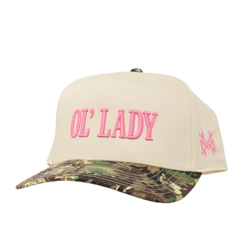 The Mad Hatter Men & Womens Trucker Hat Premium Embroidered Adjustable Snapback for Everyday Wear Ol Lady (US Alpha One Size Retro Camo/Natural)