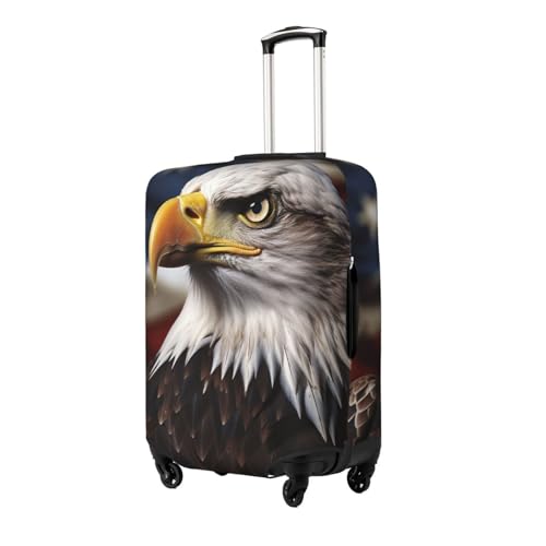 Travel Luggage Covers For Suitcase, Bald Eagle Us Flag Pictures Elastic Suitcase Protector Washable Anti-Scratch Suitcase Baggage Cover Luggage Protector Fits 18-32 Inch Luggage2