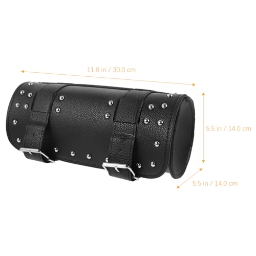 Bolsa lateral organizadora para motocicleta POPETPOP, cuero PU negro, 30x14x14 cm miniatura 4