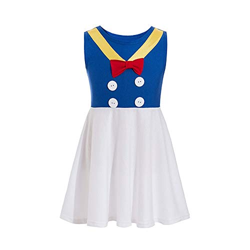 Donald Costume Donald Princess Dress Mickey Costume Princess Cosplay Donald Duck Casual Costume Friends (White, 3-4T)