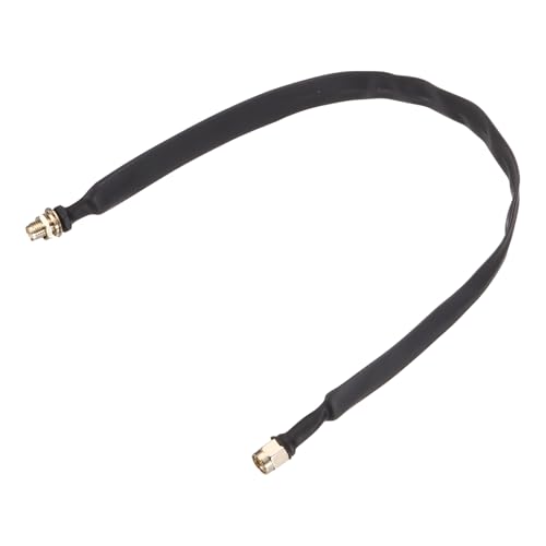MECCANIXITY Cable coaxial plano de paso de puerta/ventana con SMA macho a hembra de 30 cm, cable coaxial plano de extensión para enrutador de antena