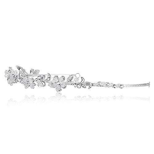Samky Handmade Flower Leaf Rhinestone Crystal Bridal Tiara Headband T1008 #TOP1