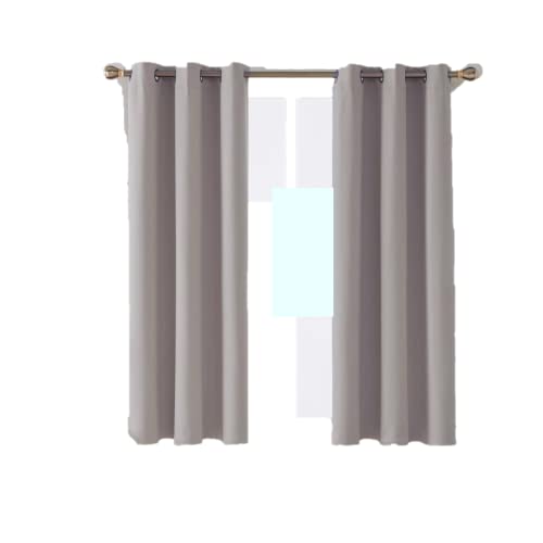 funky gadgets Silver/Grey Blackout Curtains Thermal Insulated Top Eyelet Curtains for Bedroom 2 Pannels 100% Polyester Noise Reduce supe Soft Windows Curtains 46 x 90 Inch with Tie Back