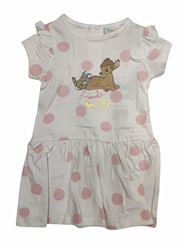 Disney Bambi   Vestido de Manga Corta, Color Blanco, 18 m, bebé niña