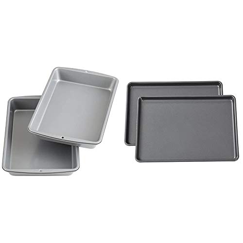 Wilton Recipe Right Non-Stick 9 x 13-Inch Oblong 2 Cake Pan Multipack, 2-Pack, Assorted & Easy Layers Sheet Cake Pan, 2-Piece Set