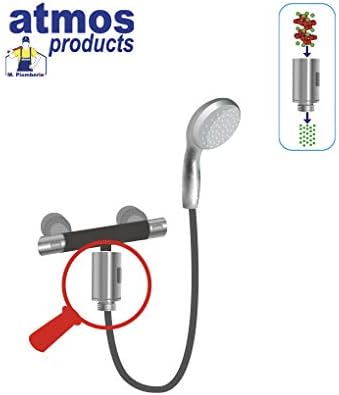 Atmos Magnetic Anti-Limescale Device installed in a shower setup