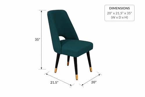 Image of WOODEN SPACE 6-Seater Wooden Dining Table Set | Nano Composite Marble Top | Solid Wood Base | Modern Dining Room Furniture with 6 Chairs (Sea Blue Vintage)