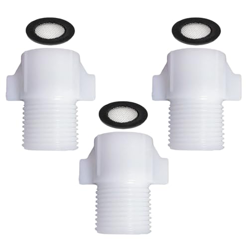 Banhey 1/2 Inch Female to 7/8 Inch Male Faucet Adapter with Built-in Filter Screen, Brass Connector for Toilet Fill Valve, Bidet Sprayer, Outdoor Faucet, Water Hose Converter (3 PCS)