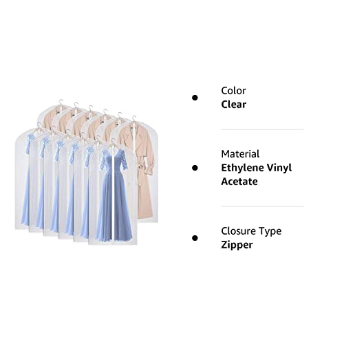 Kntiwiwo Garment Bags Dress Bag For Storage 60 Inches Dust-Proof Suit Protector Cover Bag With Zipper For Long Dresses, Suit, Coat Closet Clothes Storage, Set Of 12 #TOP6