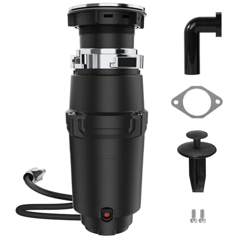 ITEFDTUTNE 1/2 HP Garbage Disposal, 3000RPM Food Disposal, 1.1L Sink Garbage Disposal Low Noise Garbage Disposer for Kitchen Cover