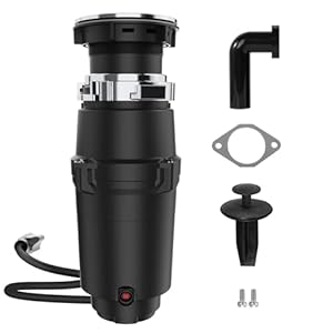 1/2 HP Garbage Disposal, 3000RPM Food Disposal, 1.1L Sink Garbage Disposal Low Noise Garbage Disposer for Kitchen