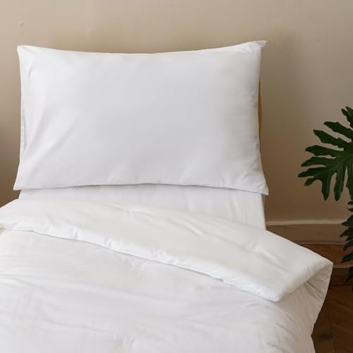 Image of CLOTHKNOW 4Pieces White Toddler Bedding Sets for Boys Girls | Soft, All Season, Kids Comforter Sets, Crib Bed Sets, Lightweight, Breathable