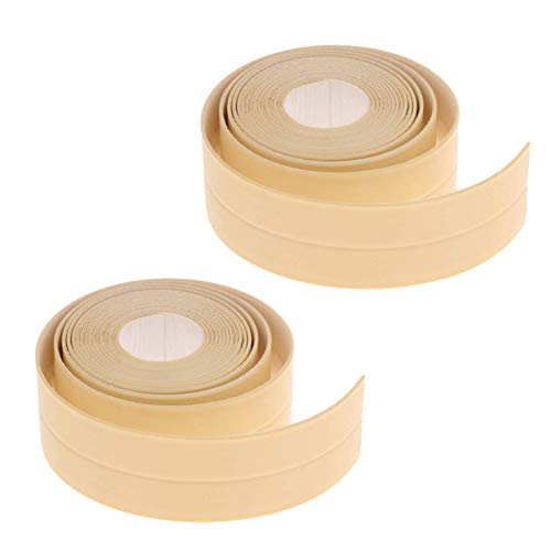 Caulk Strip Tape for Bathtub Wall Sealing Tape Strip 2 Pack PE Self Adhesive Waterproof Caulk Sealer Decorative Trim for Kitchen Bathroom Shower Toilet Wall Corner 38mmx3.2m/1.5x126inch