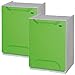 WellHome ECO-LOGICO Lot de 2 corbeilles de recyclage en polypropylène couleur verte, avec réservoir à l'intérieur, 47 x 34 x 29 cm