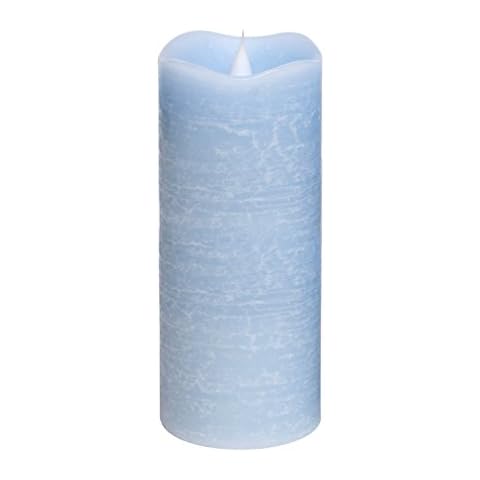 3D Moving Led Candle, Flameless Lights Battery Operated with Timer,Real Wax Led Candle For Home,Wedding Decoration,3 x 7inches,Blue Cover