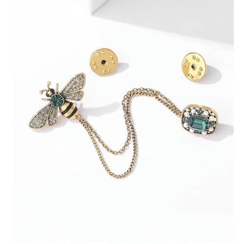Image of women's chain brooch tassel chain rhinestone zircon brooch is suitable for women's metal chain clothing accessories, jewelry, gifts, and various holiday accessories