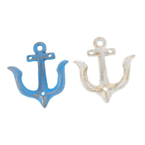 Luxshiny 2個地中海風アンティーク鉄製アンカー壁掛けフック 錆びにくいヴィンテージ調装飾アイアンフック 室内ドアやキッチンにな多用途壁