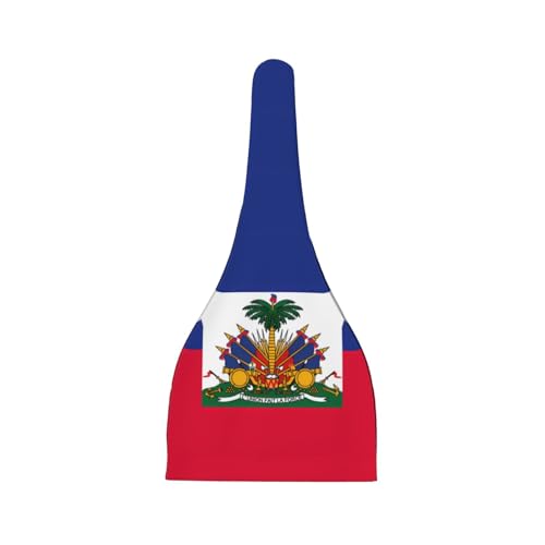 Newborn Baby Hat, Haitian Flag Print Soft Top Knot Beanie Cap, Cute Baby Headwear for 0-6 Months Black2