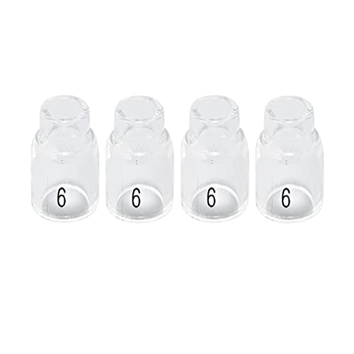 Image of RIVERWELD TIG Quartz Nozzle Clear Glass Cups 13N10 6# 3 /8 inch 9.5mm 4pcs