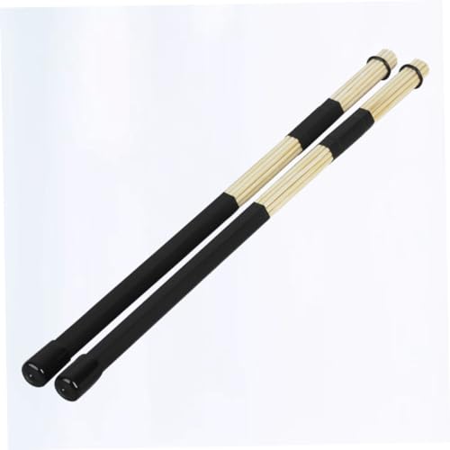 2 piezas de baquetas de bambú para jazz, cepillos para batería y baquetas de madera para instrumentos de percusión, con tensión ajustable para estilos de interpretación versátiles, para bateristas y músicos de jazz miniatura 4