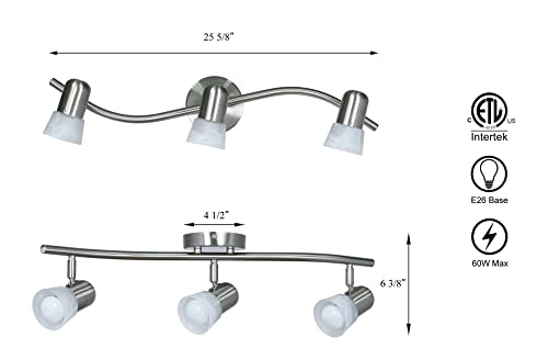 Xinbei Lighting Track Lighting, 3 Light Track Light, Modern Track Light Bar Brushed Nickel For Kitchen And Dining Room Xb-Tr1213-3 #TOP3