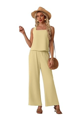 Lepunuo Two Piece Sets for Women Dressy Wide Leg Pants Lounge Sets - image 3