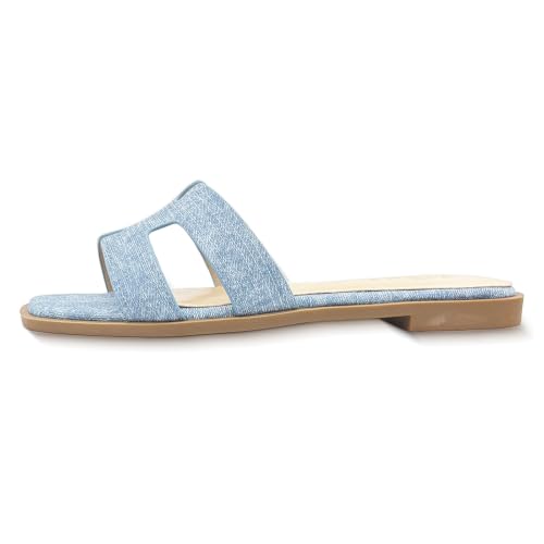 Image of Sandals for Women Dressy Comfortable Flat Open Toe Casual Cute Trendy Shoes Soft Leather Slip On Ladies Slides for Summer 2026