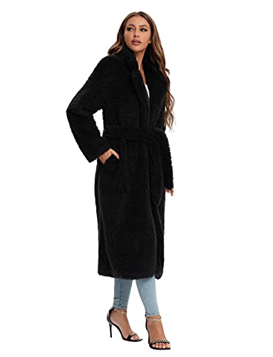 SUGAR POISON Women Faux Fur Winter Coats With Belt3