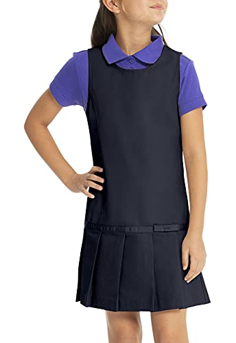 Classroom School Uniforms Girls' Big Pleated Bow Jumper, Navy Blue, 12.0 #TOP4
