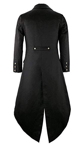 Goldstitch TC-BLACK-XS Mens Black Vintage Tailcoat Jacket Fancy Cool Cosplay Costume Robe thumb #1