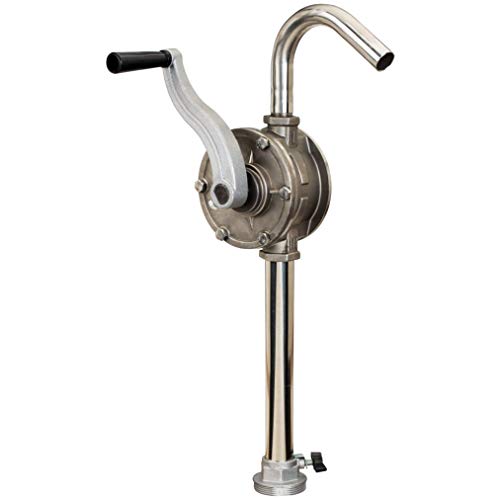 Lumax LX-1323 Stainless Steel Rotary Barrel Pump; Fits 15 to 55 (57 L to 210 L) Gallon Drums with Standard 2