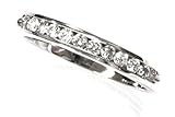 Solid 14k White Gold 0.35 ctw Natural Diamond Channel Set Wedding Band for Women 3 mm - Handmade in USA - April Birthstone (rose-gold, 7)