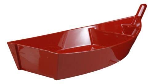Plato para servir sushi en forma de barco rojo de 12 pulgadas miniatura 3