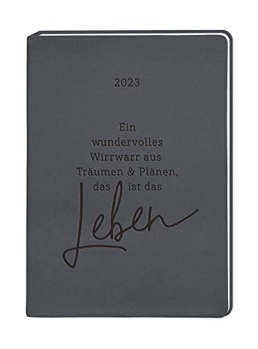 Preisvergleich Produktbild Terminplaner Lederlook A6 "Schwarz" 2023: Terminplaner Lederlook A6