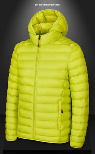 Image of Men's Winter Down Jacket Plus Velvet Hooded Stand Collar Warm Zipper Coat