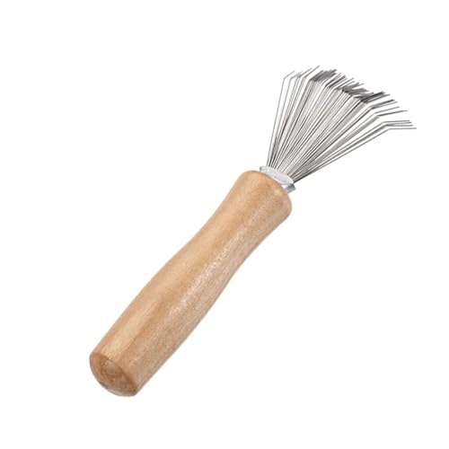 XKSOCT 1 Pcs Nettoyage Brosse à Cheveux Portable Brosse,Nettoyant Poignée En Bois Pour Peigne,Nettoyage De Peigne à Cheveux,Nettoyant Peigne Outil,Pour Nettoyer Les Brosses,Peignes,Tapis De Bain,Tapis